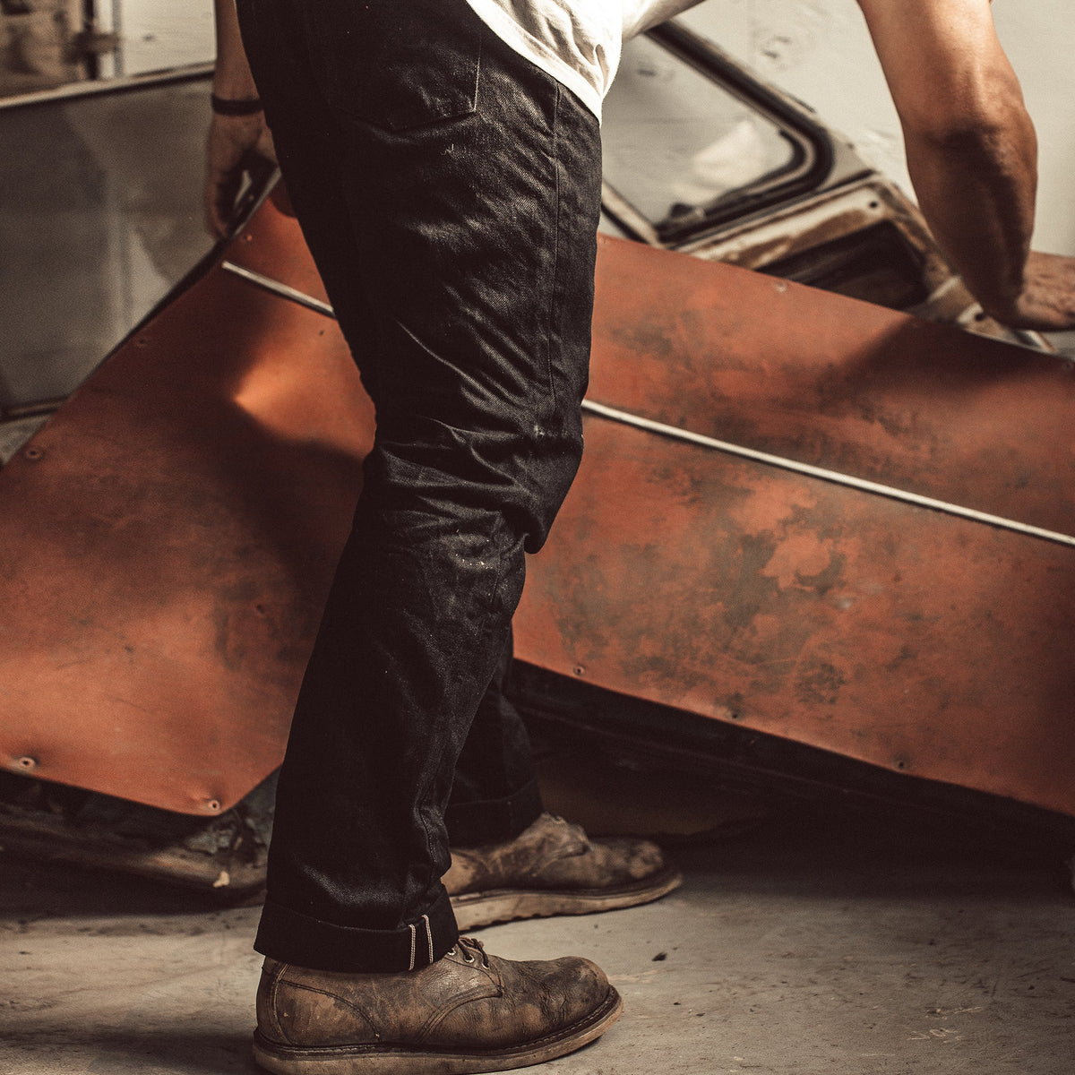 The Slim Jean in Kuroki Mills Black Selvage