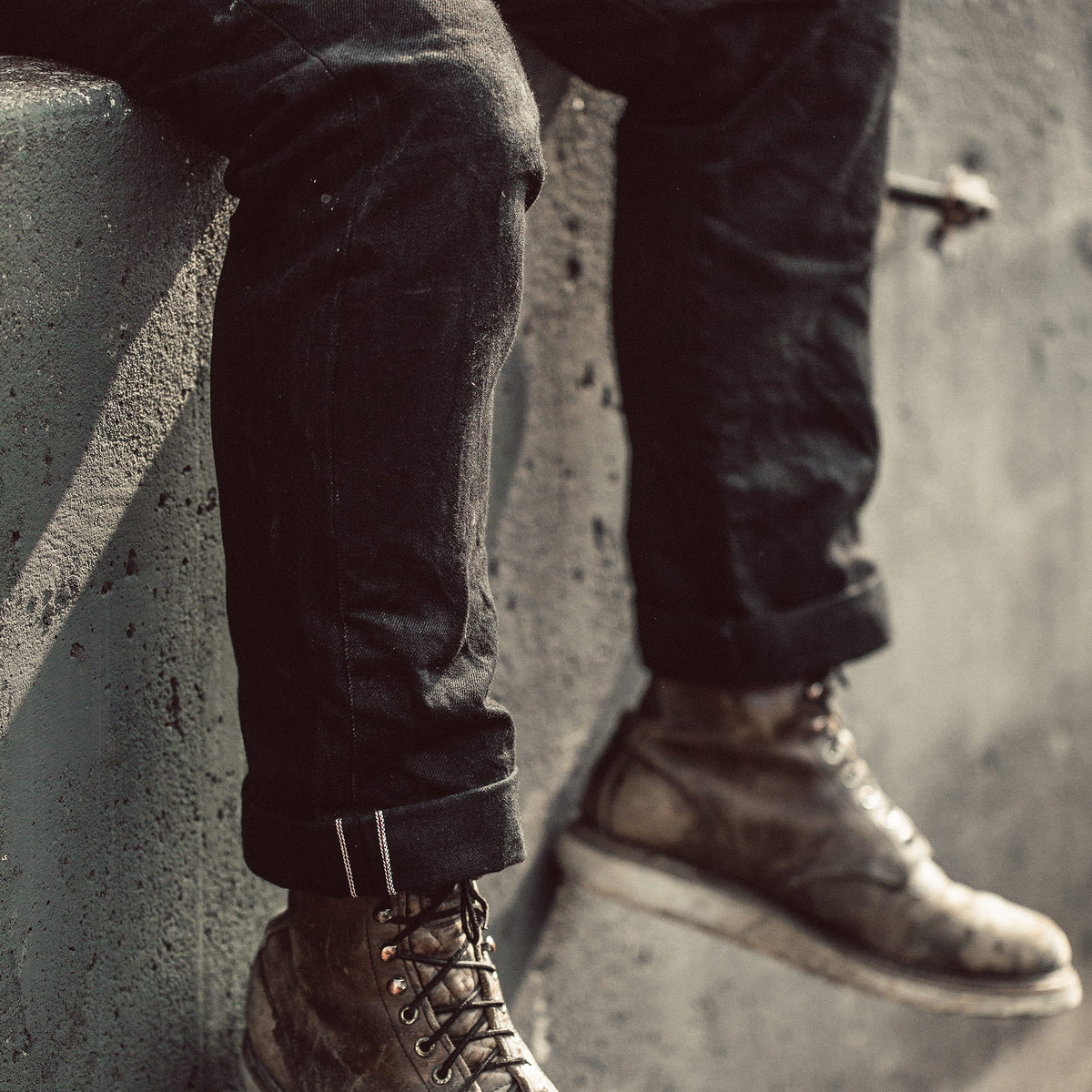 The Slim Jean in Kuroki Mills Black Selvage