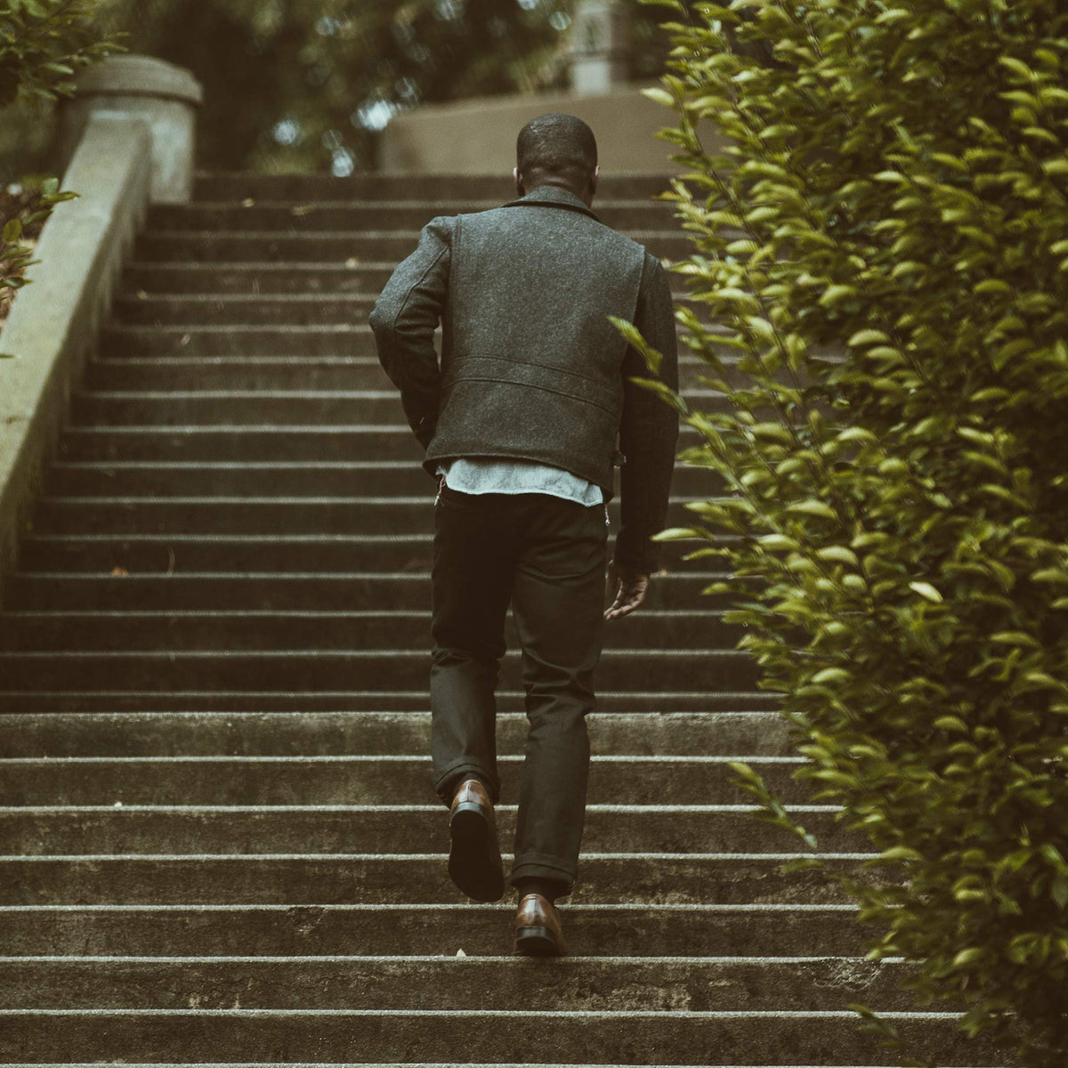The Monterey Bomber in Charcoal Wool