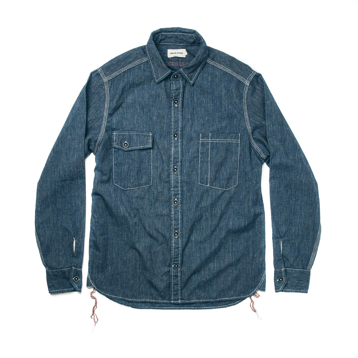 The Utility Shirt in Indigo Salt & Pepper Chambray