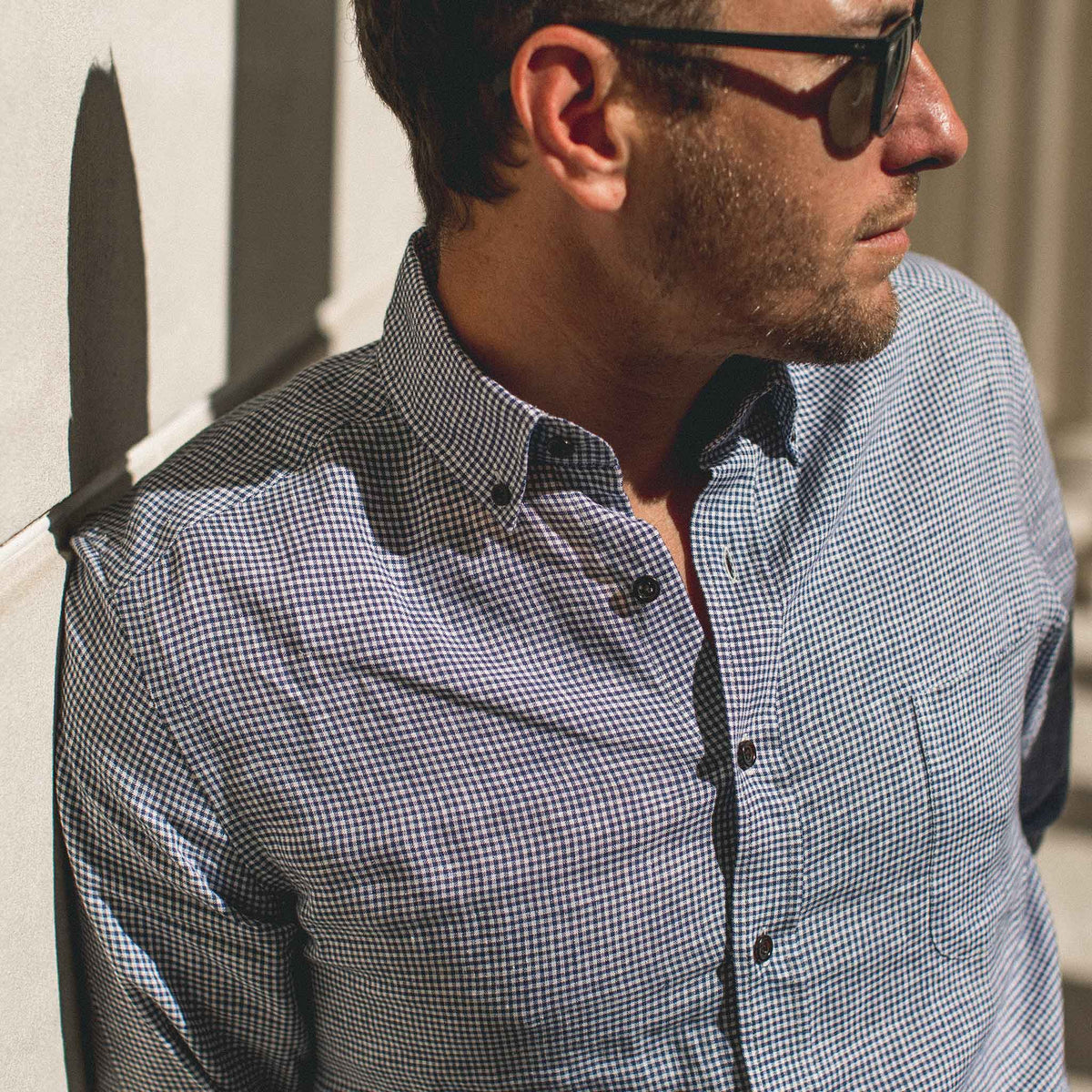 The Jack in Navy Mini Gingham Linen