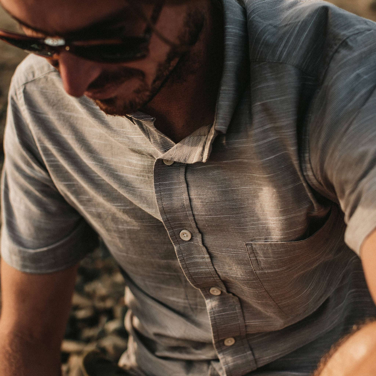 The Short Sleeve Jack in Grey Dobby