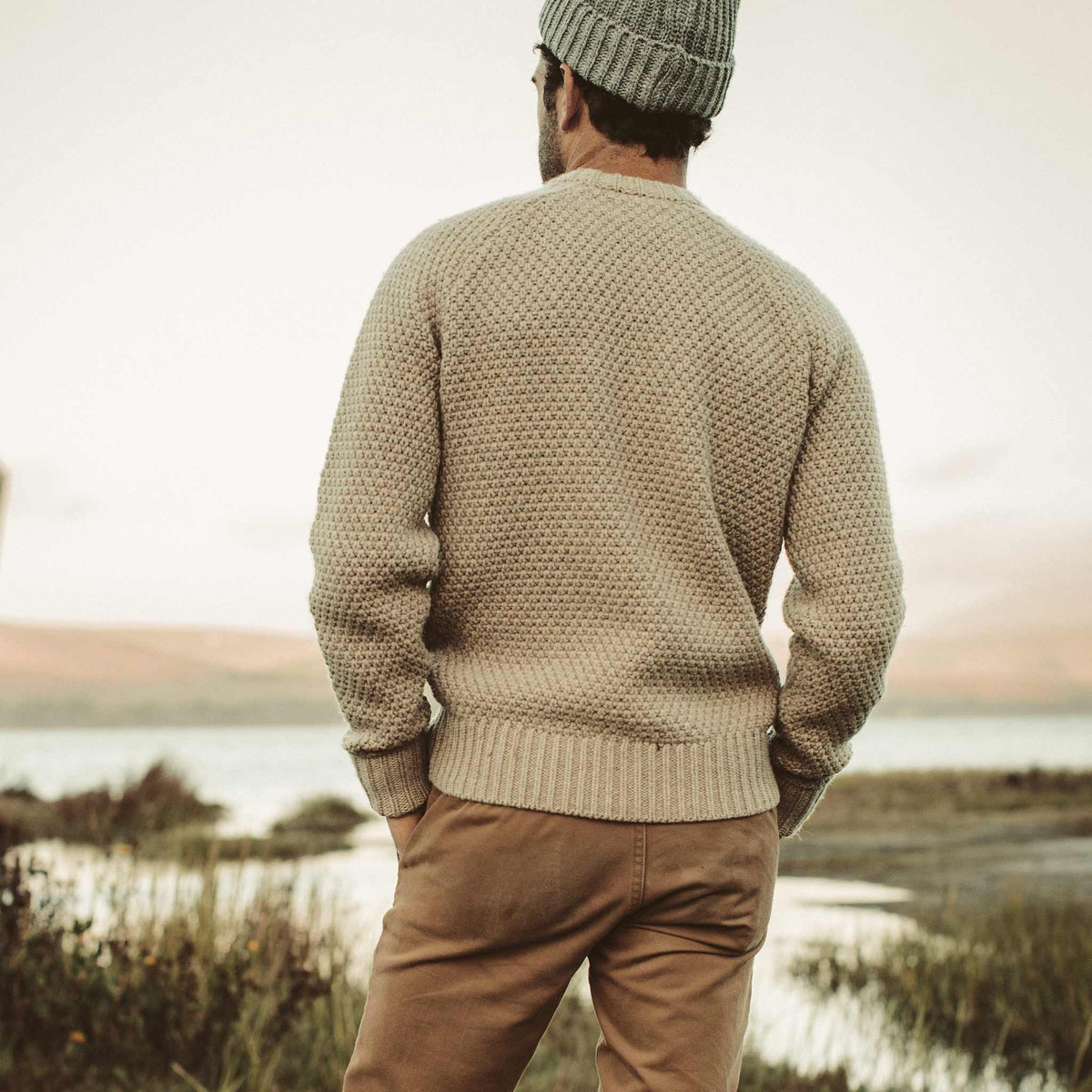 The Fisherman Sweater in Natural Melange