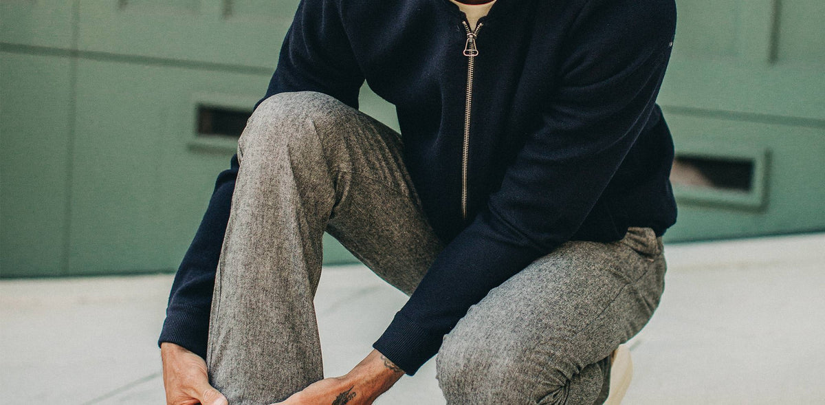 The Carmel Pant in Charcoal Birdseye Wool