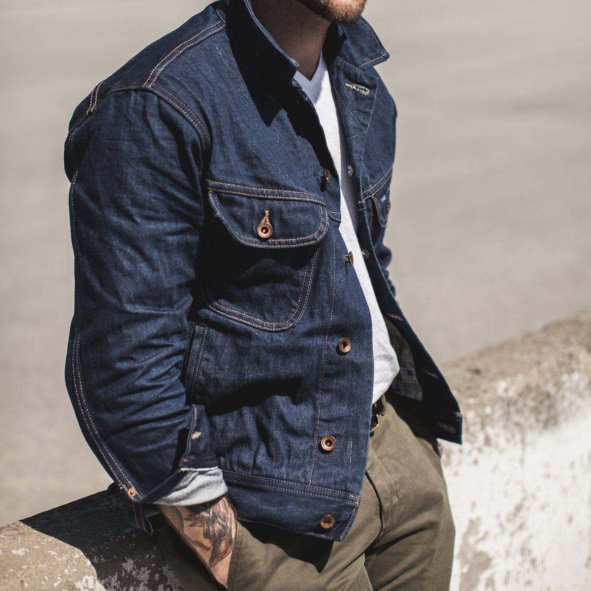 The Long Haul Jacket in 110 Year Denim