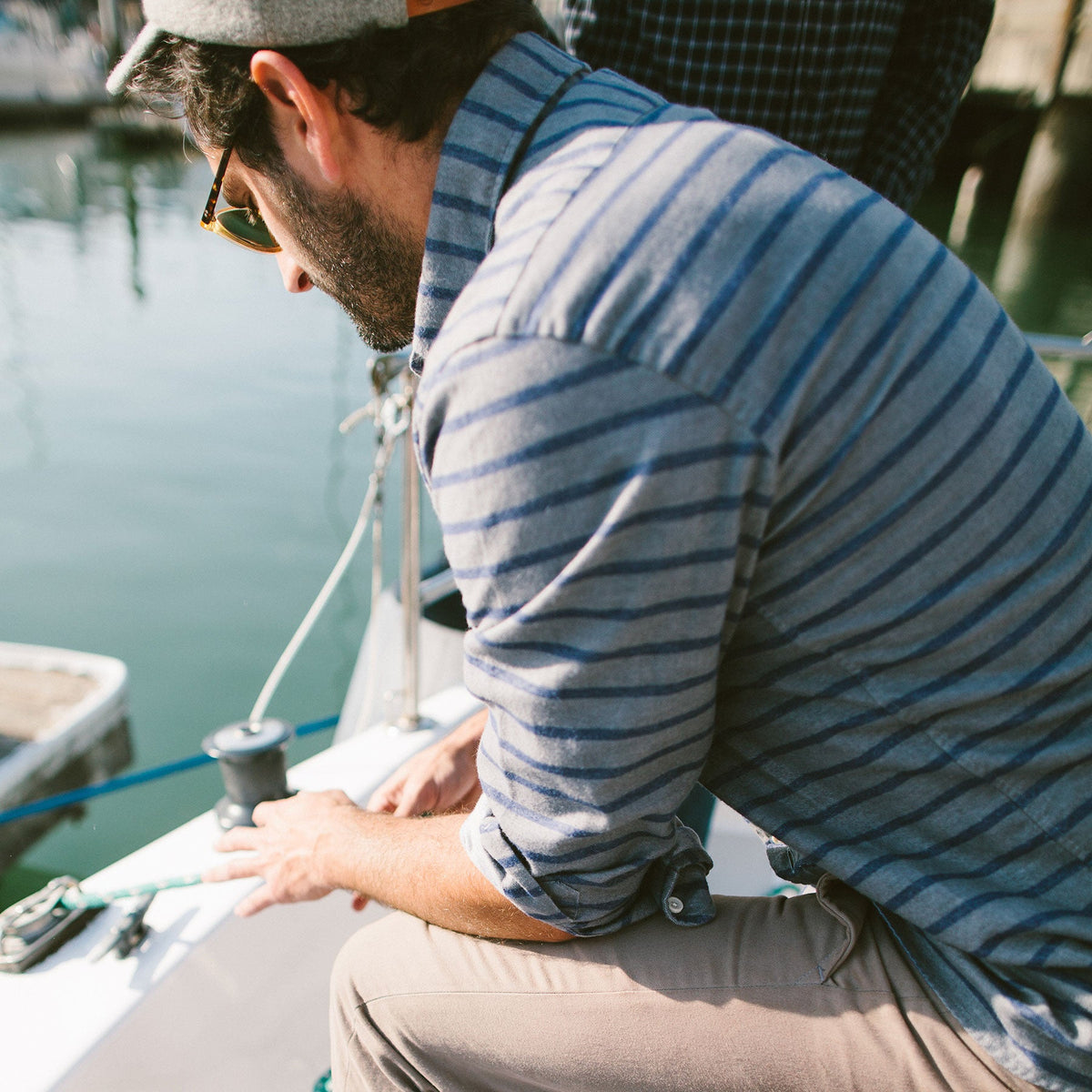 The California in Ash & Navy Stripe
