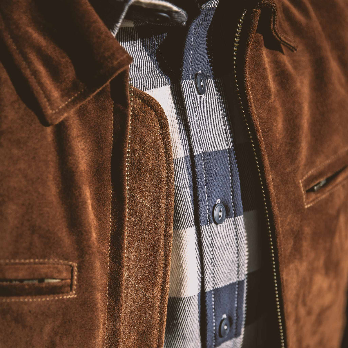 The Moto Jacket in Tobacco Weatherproof Suede