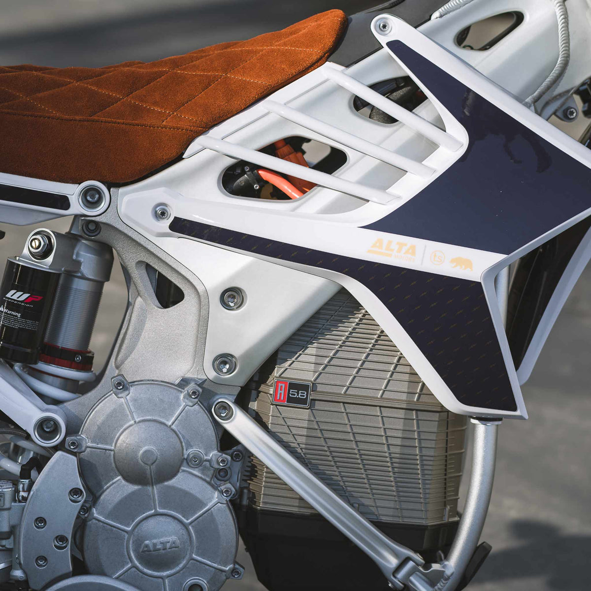 The Alta Motors Redshift EX in Taylor Stitch Custom