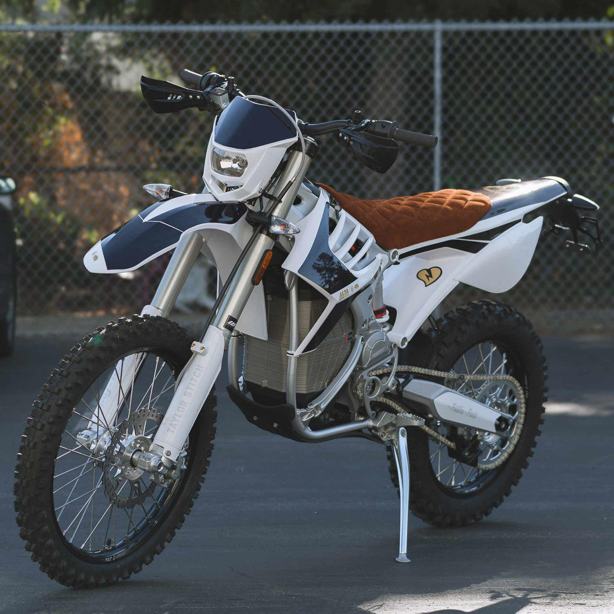 The Alta Motors Redshift EX in Taylor Stitch Custom
