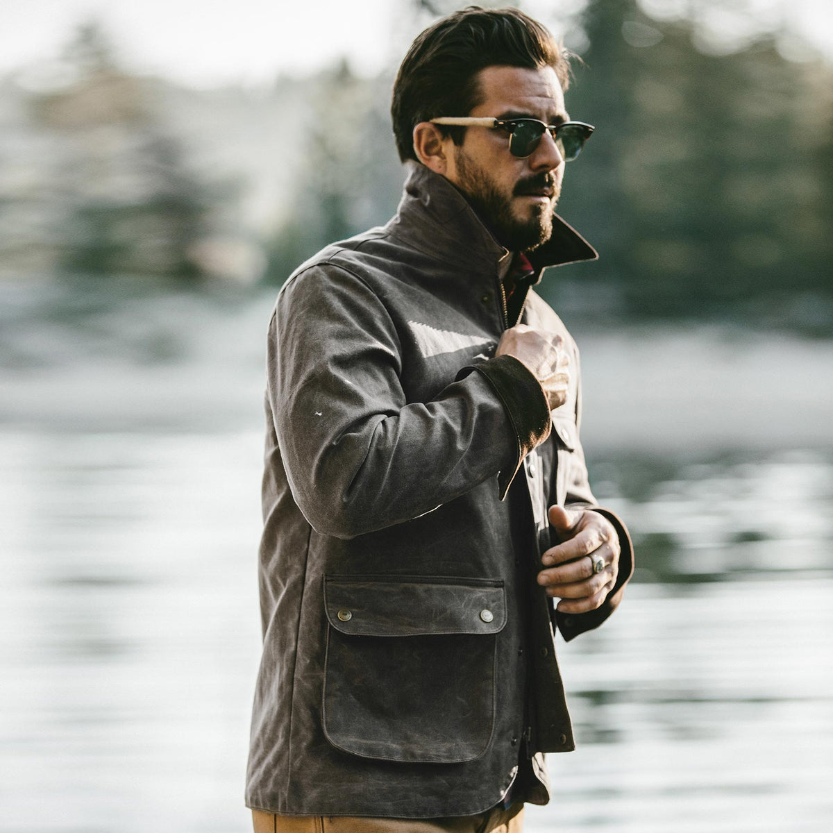 The Rover Jacket in Chocolate Beeswaxed Canvas
