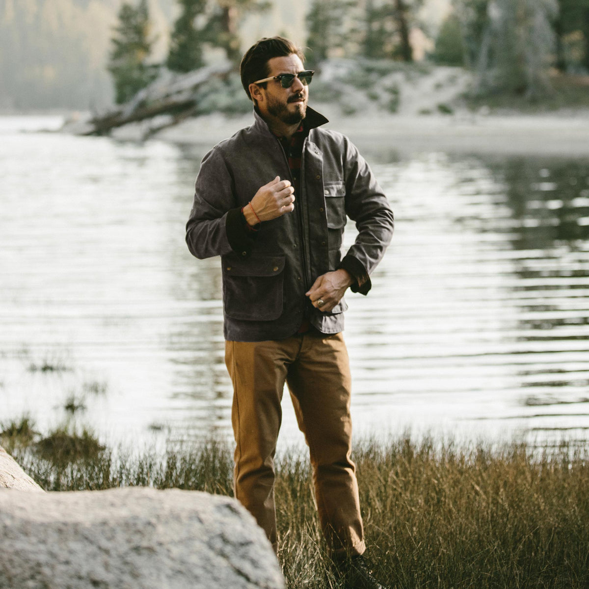 The Rover Jacket in Chocolate Beeswaxed Canvas