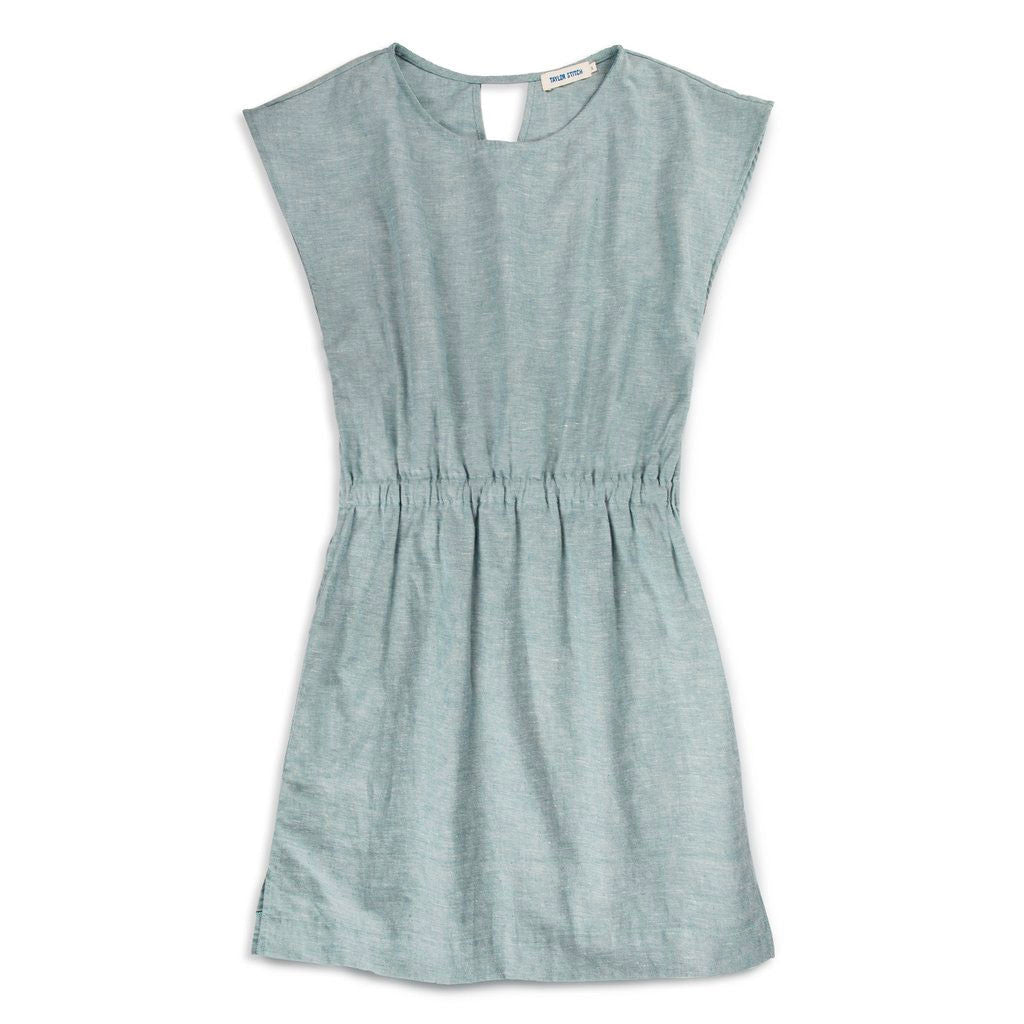 The Mira Dress in Seafoam Cotton Linen