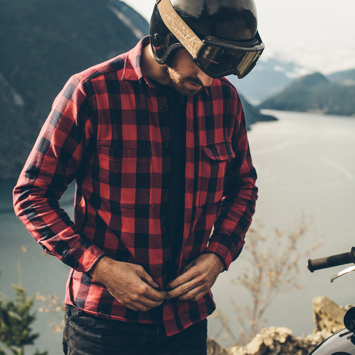The Moto Utility Shirt in Red Buffalo Plaid