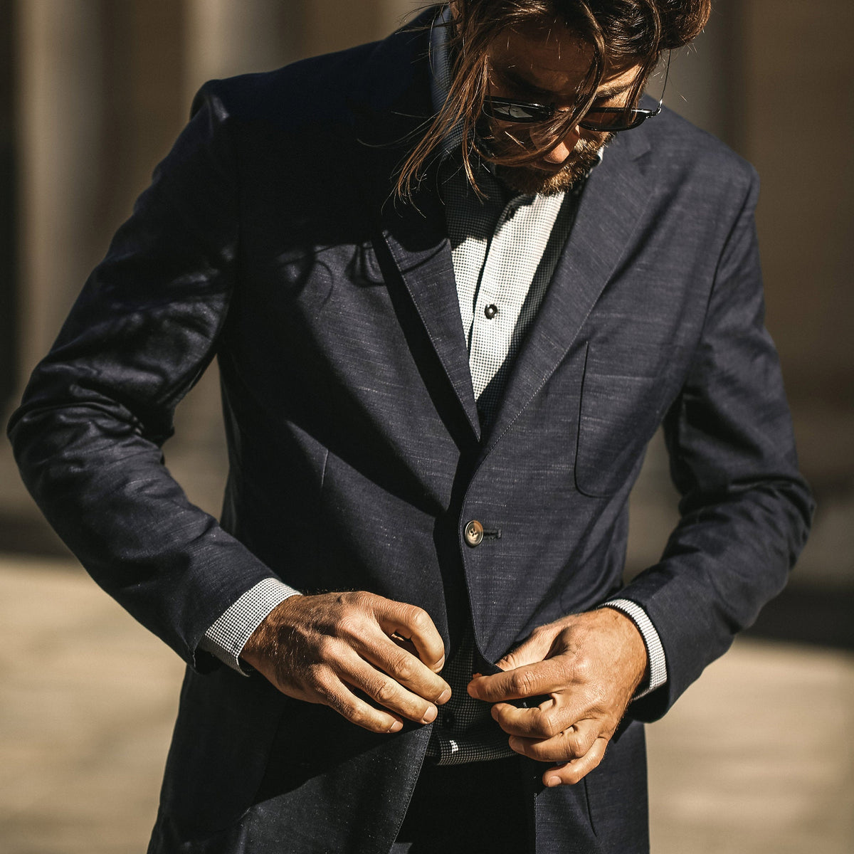 The Telegraph Jacket in Navy Slub