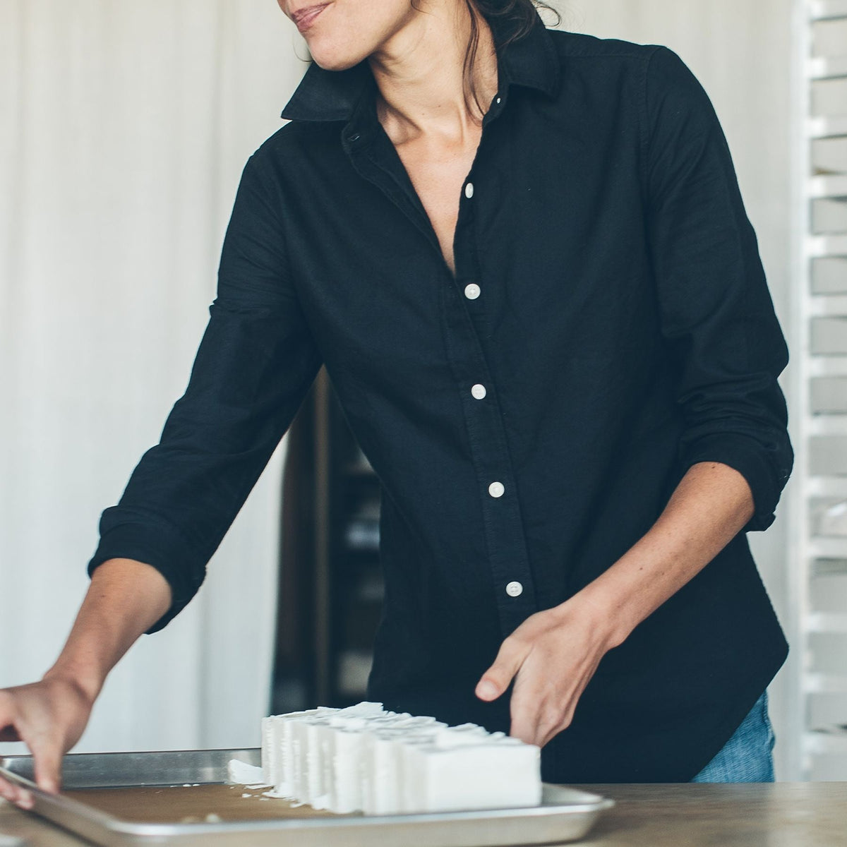 The Katherine in Washed Black Oxford