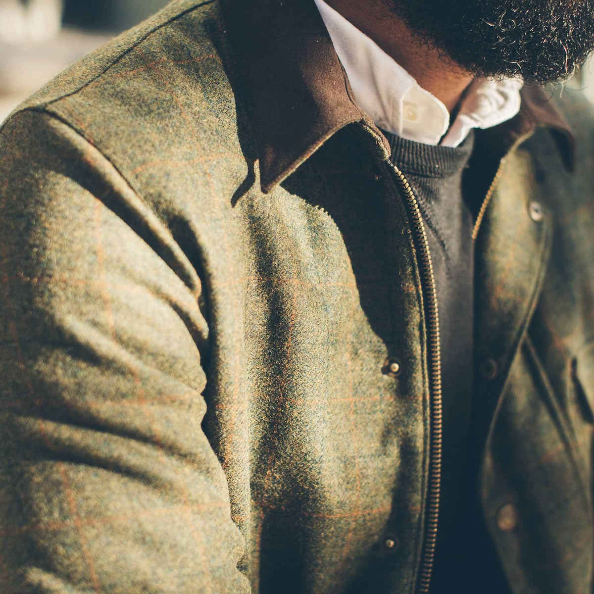 The Rover Jacket in Olive Plaid Waxed Wool