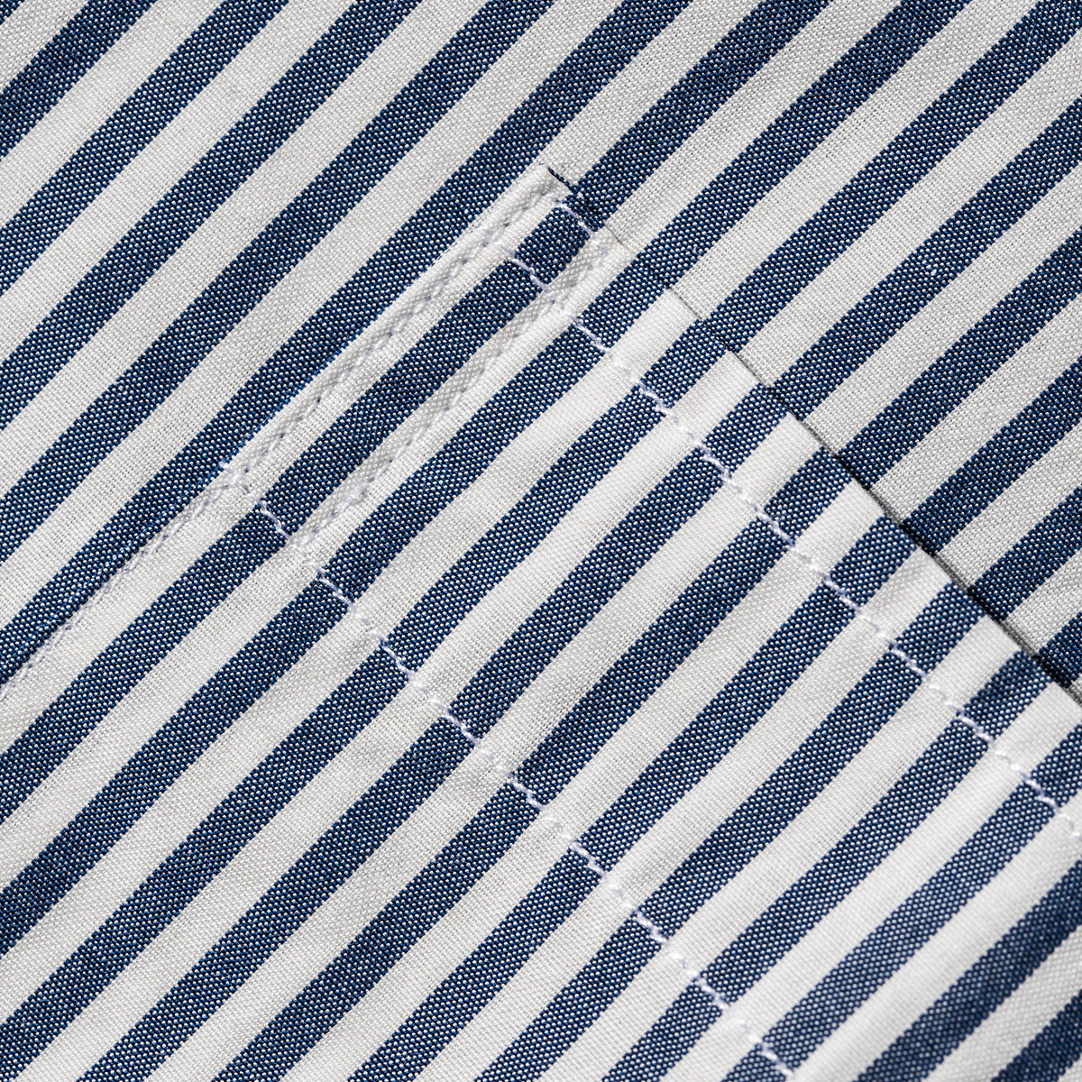 The Short Sleeve California in Navy Stripe Poplin