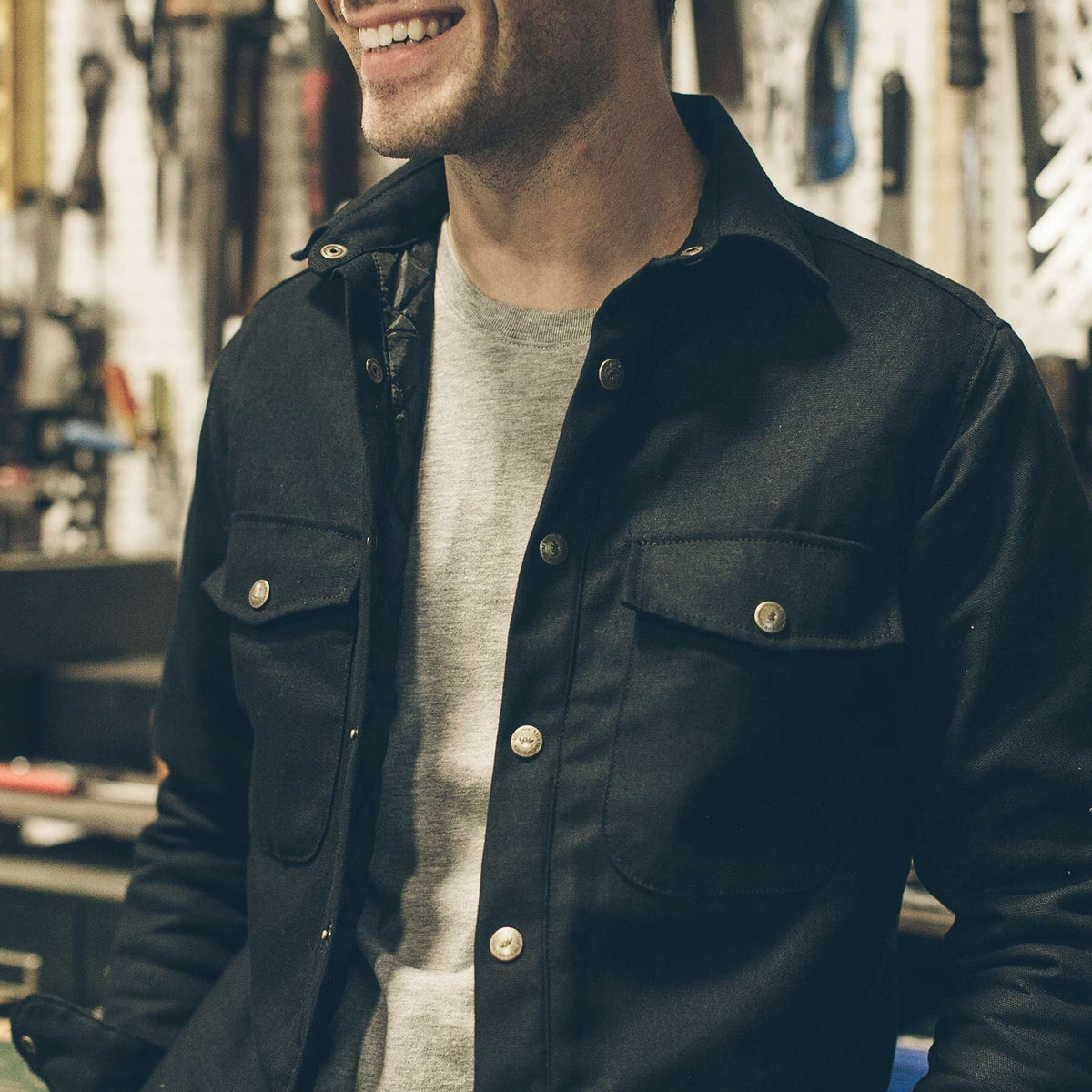 The Task Jacket in Black Canvas