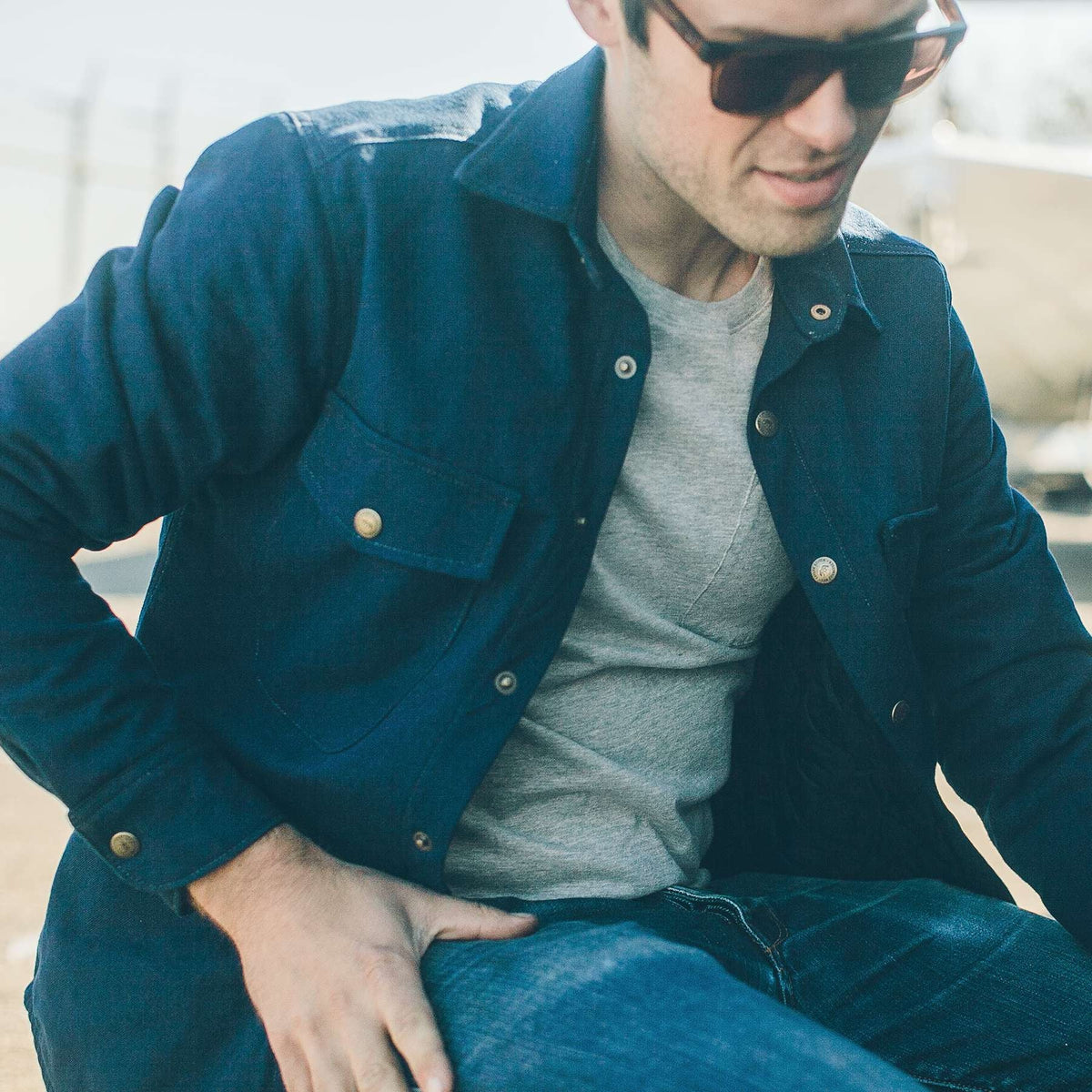 The Task Jacket in Indigo Canvas