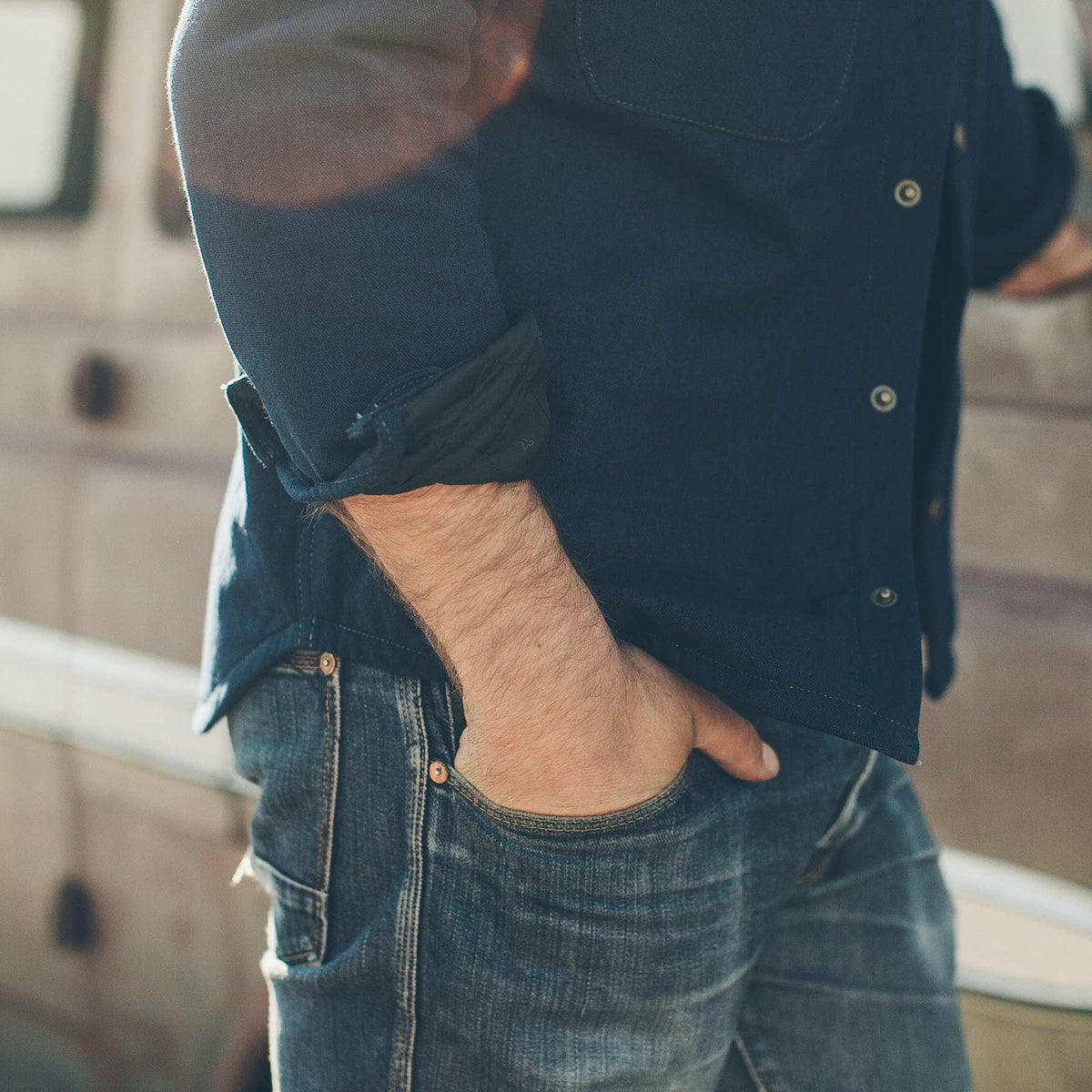 The Task Jacket in Indigo Canvas