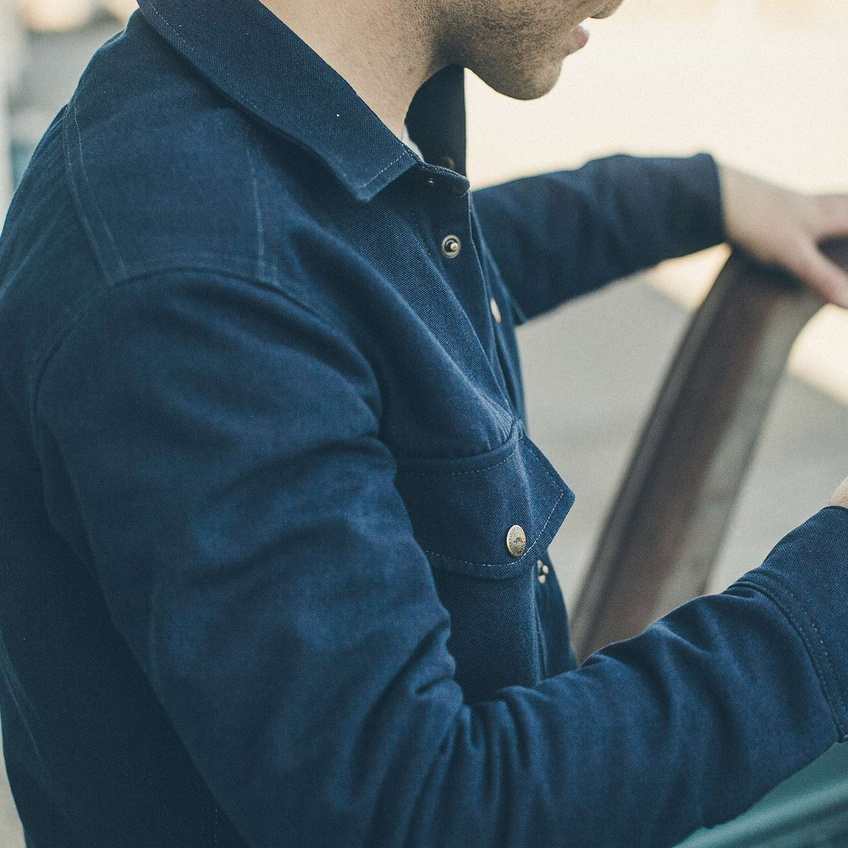 The Task Jacket in Indigo Canvas