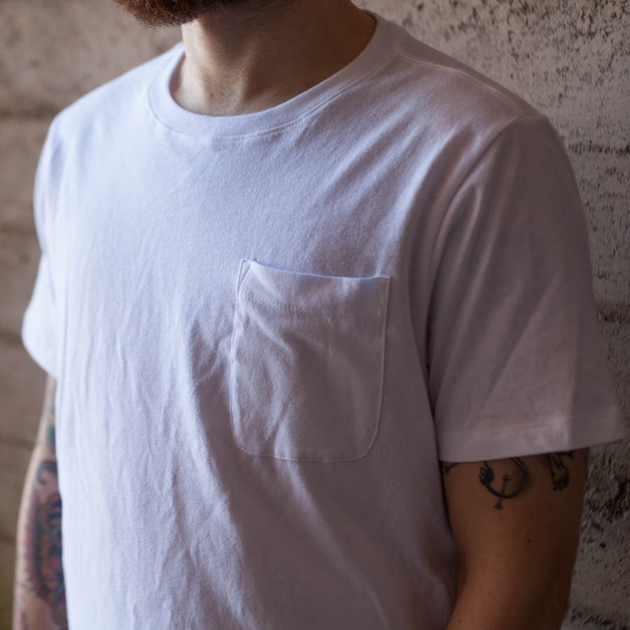 The Crewneck Pocket Tee in White