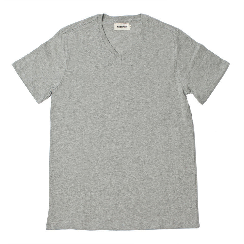 The V-Neck Tee in Heather Grey