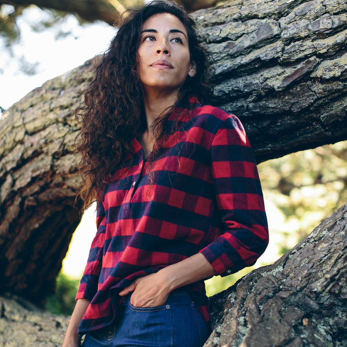 The Whitney Popover in Red Buffalo Plaid