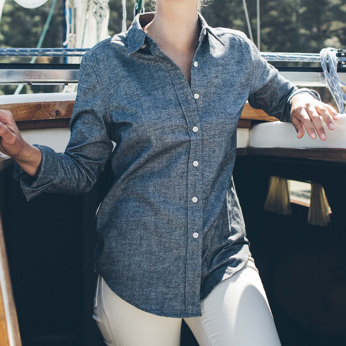 The Katherine in Charcoal Brushed Cotton