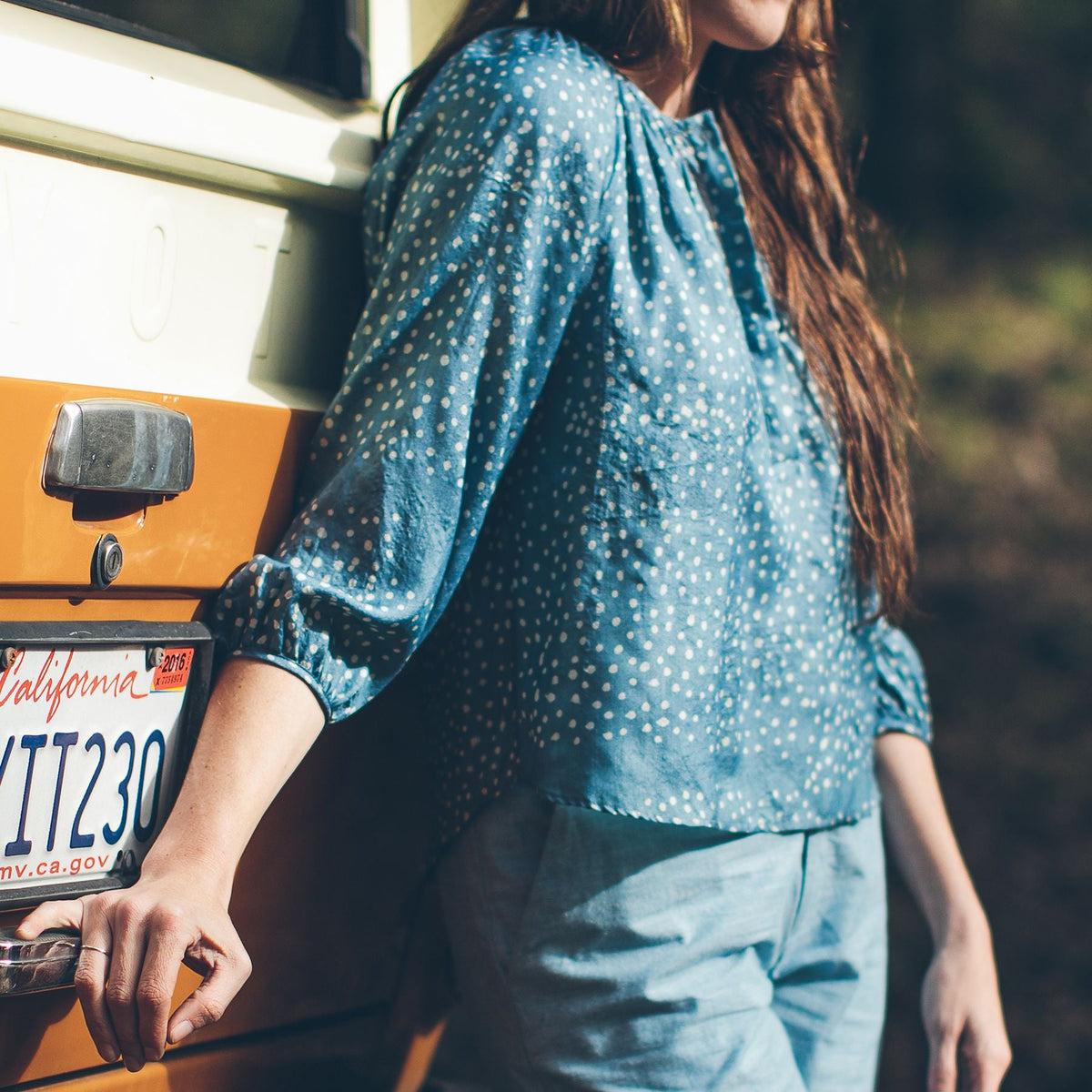 The Orinda Blouse in Dotted Silk Batik