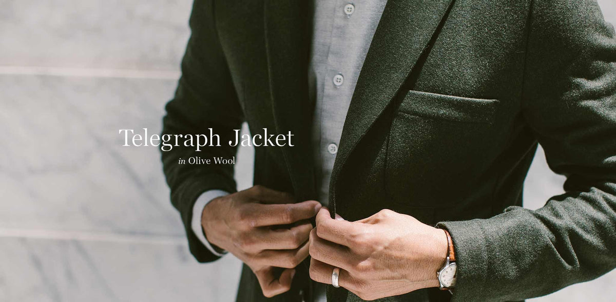 The Telegraph Jacket in Olive Wool