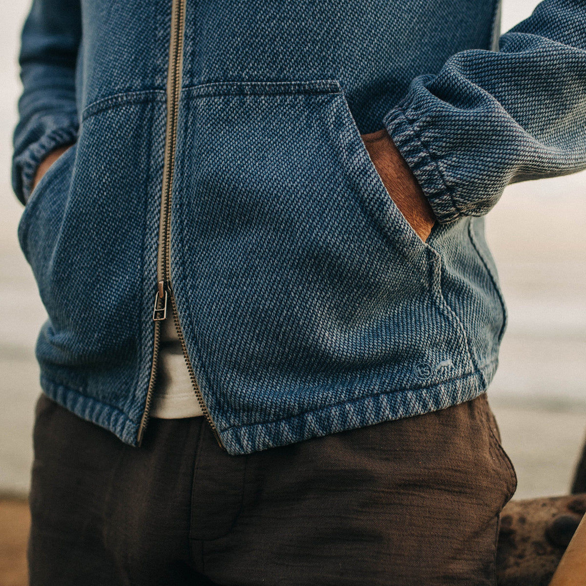 The Riptide Jacket in Washed Indigo Twill