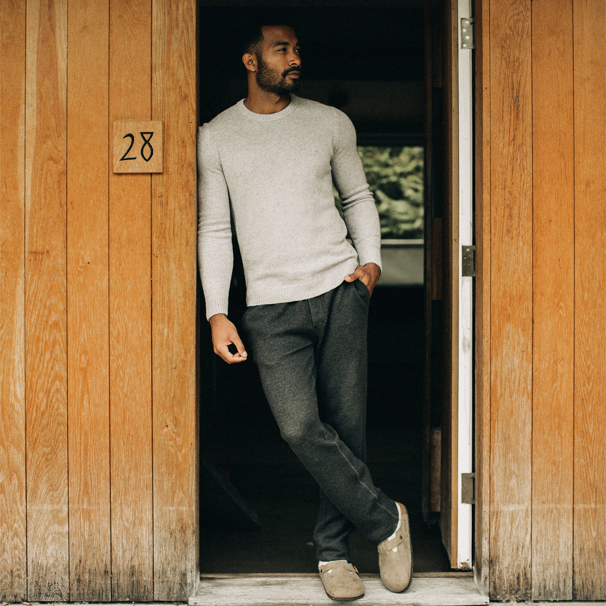 The Weekend Pant in Coal Double Knit