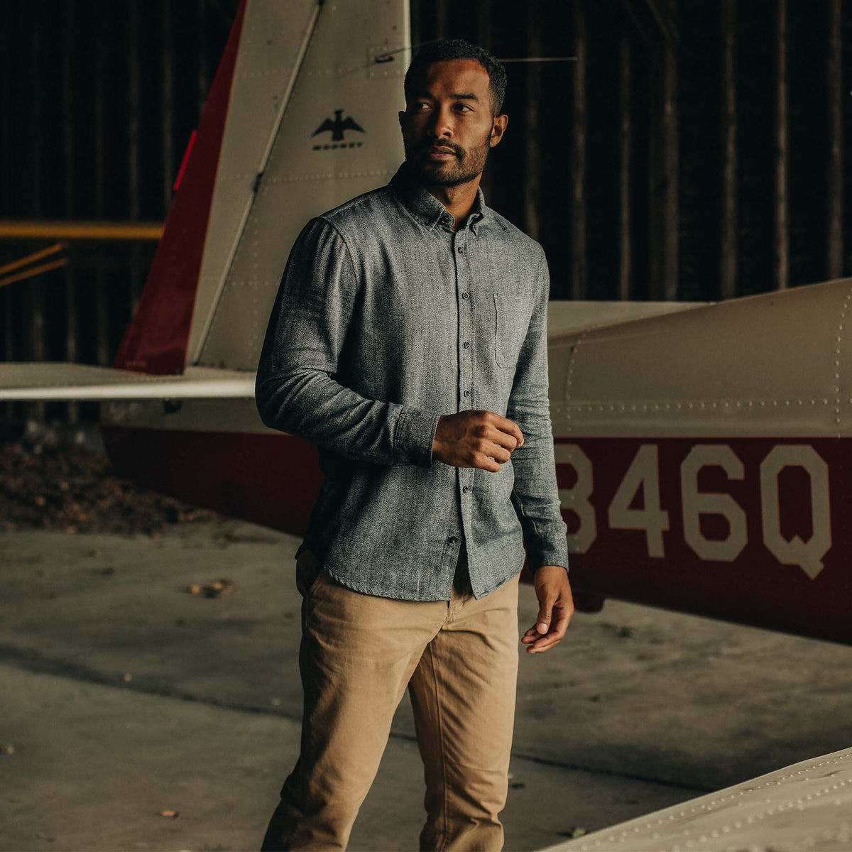The Jack in Navy Herringbone