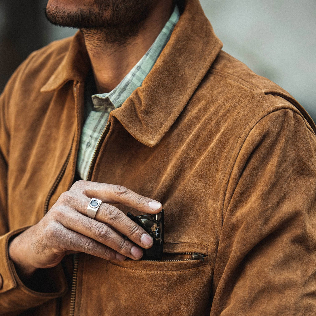 The Wyatt Jacket in Cognac Suede