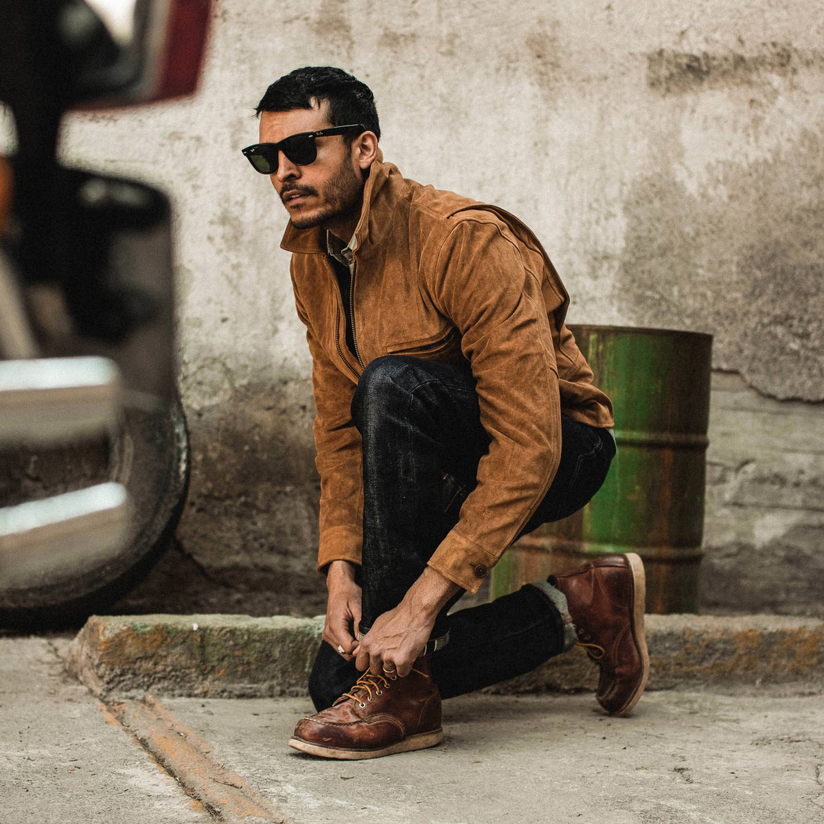 The Wyatt Jacket in Cognac Suede
