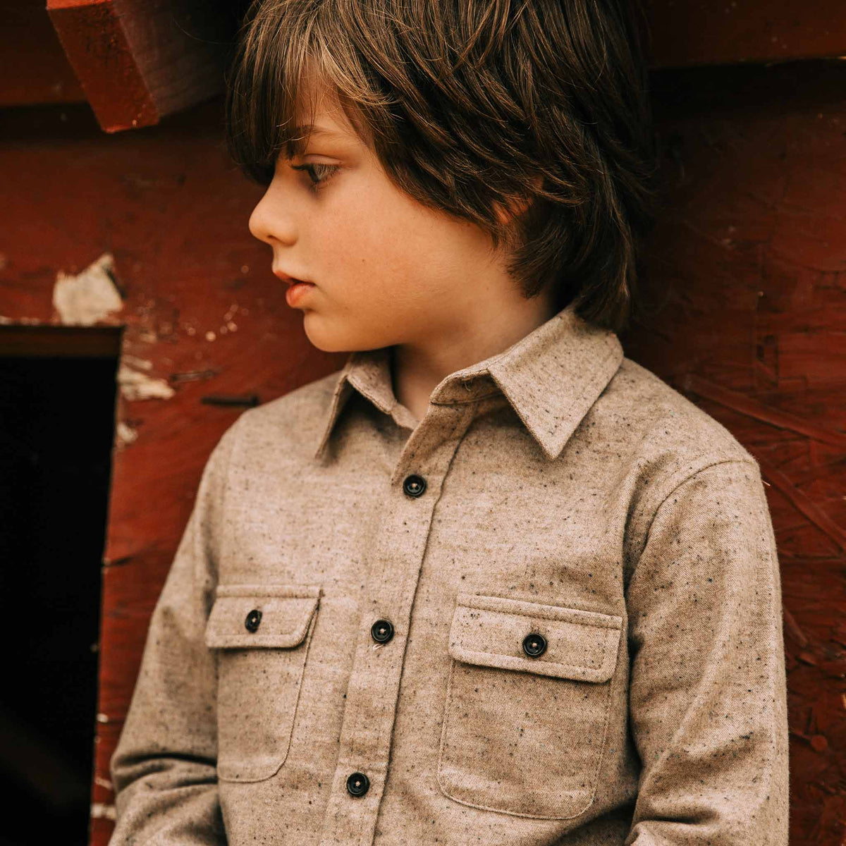 The Little Yosemite Shirt in Oat Donegal