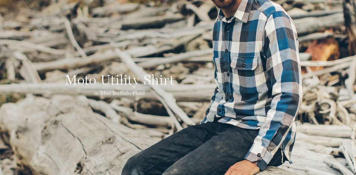 The Moto Utility Shirt in Blue Buffalo Plaid