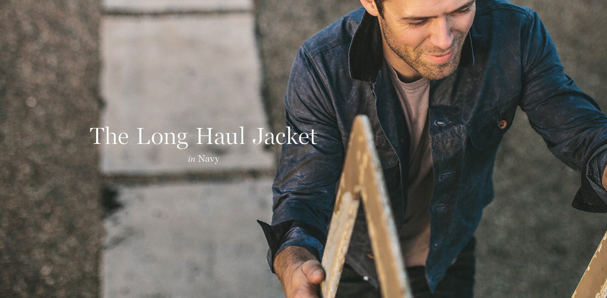 The Long Haul Jacket in Navy Waxed Canvas